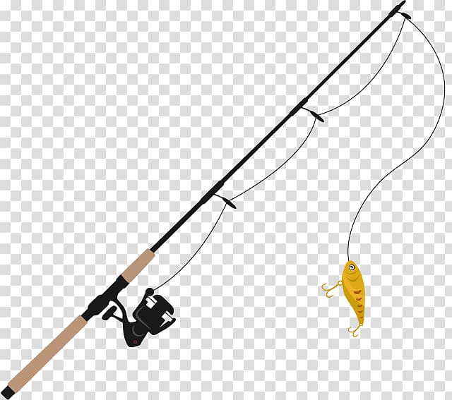 Free: Brown and black fishing rod , Fishing rod Fishing line , Fish hook  transparent background PNG clipart 