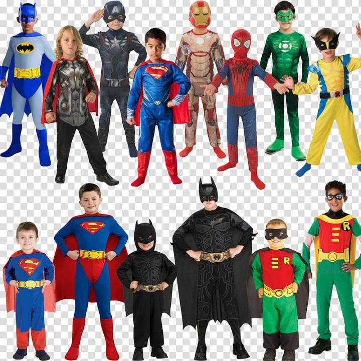 Free: Batman Robin Superman Superhero Costume party, Halloween Costumes  Kids Cartoon Characters transparent background PNG clipart 