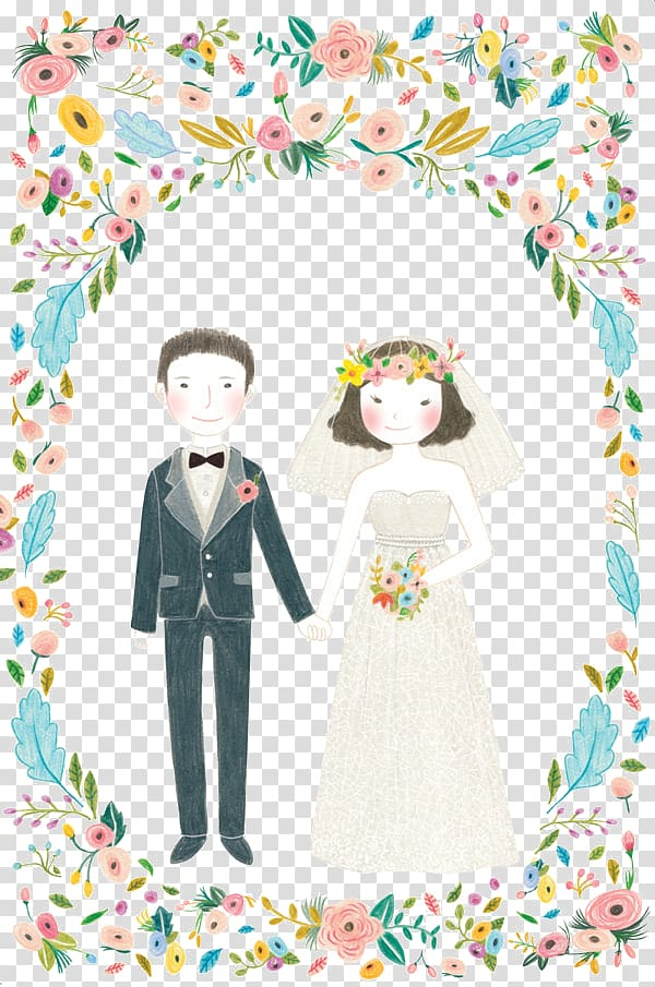 Free: Newly wed couple animated illustration, Wedding invitation Marriage  Illustration, Wedding Couple transparent background PNG clipart 