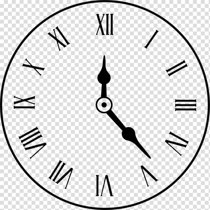 Free: Analog clock illustration, Clock face Alarm clock Roman numerals,  Hand painted black clock transparent background PNG clipart 