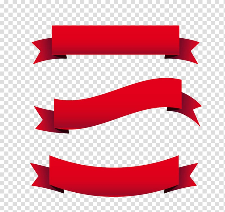 Free: Three red ribbons , Illustration, Red ribbon decoration transparent  background PNG clipart 