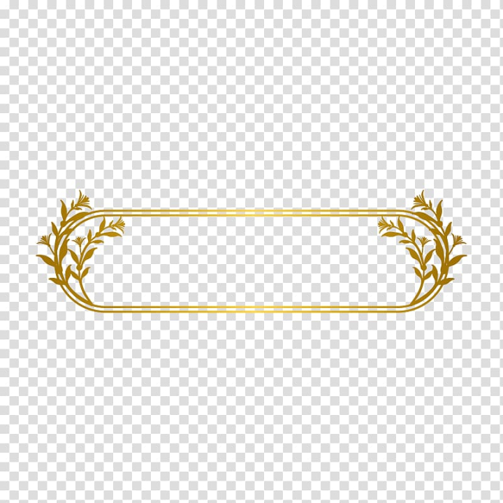 Free: Gold Line, Gold Line border, oblong floral frame transparent  background PNG clipart 