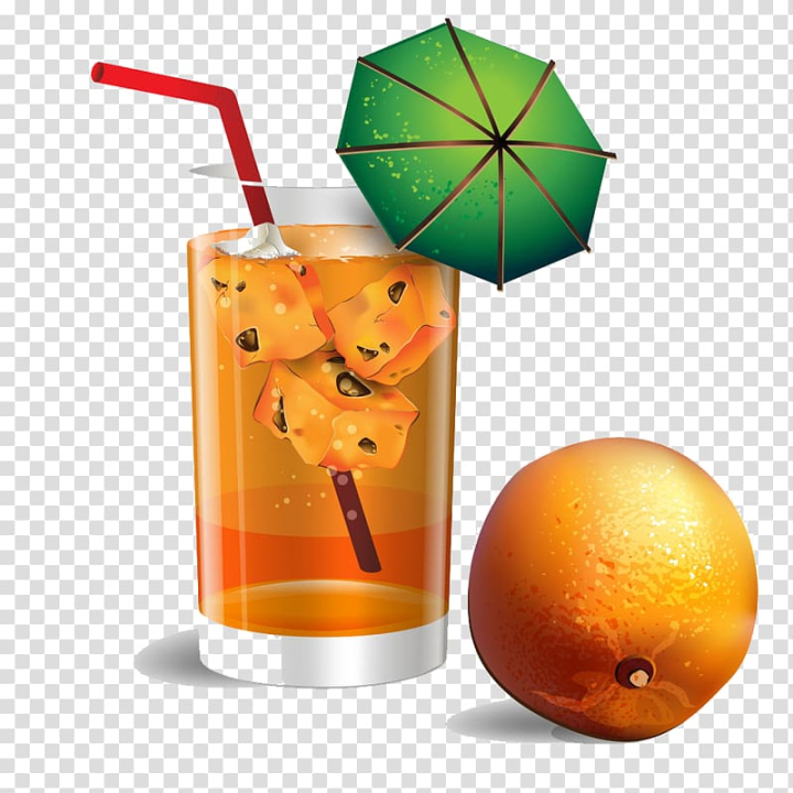 Beverage Clipart-glass of orange juice with a straw