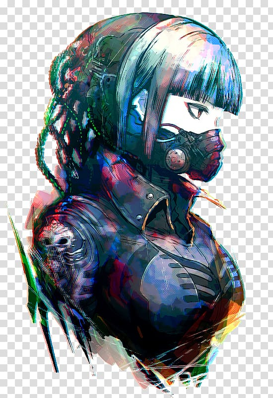 Cyberpunk Anime Girl Gas Mask Military Stock Vector (Royalty Free)  2303018827 | Shutterstock