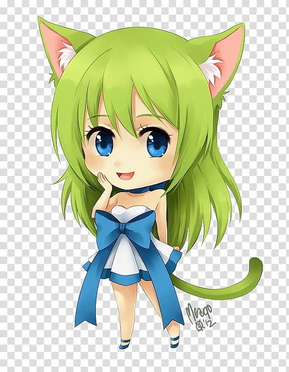 manga,computer wallpaper,cartoon,fictional character,tail,painting,mythical creature,smile,kavaii,green,grass vector,figurine,character design,catgirl,chibi,mangaka,drawing,anime,png clipart,free png,transparent background,free clipart,clip art,free download,png,comhiclipart