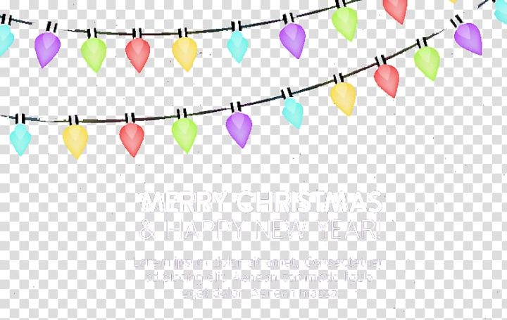 Free: Assorted-color string lights with Merry Christmas & Happy New Year  text overlay, Christmas lights Euclidean , Bright Christmas lights material transparent  background PNG clipart 