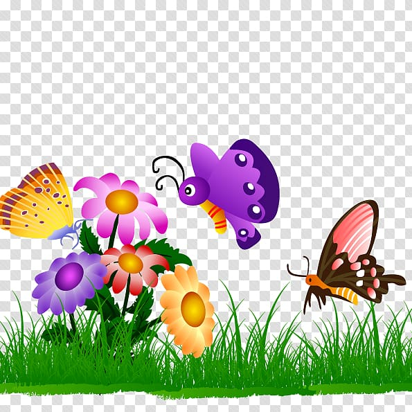 Free: Butterfly gardening Butterfly gardening , A field of flowers and  dancing butterflies transparent background PNG clipart 