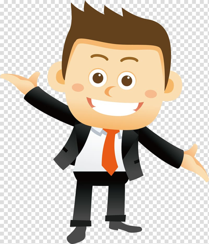 Free: Business man , Cartoon Illustration, Happy people transparent  background PNG clipart 