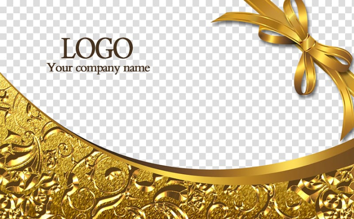 Free: Gold ribbon, Business Card Design Template, Gold pattern card  transparent background PNG clipart 