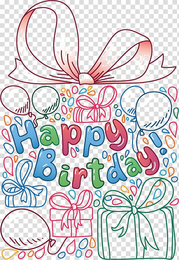 Free: Multicolored happy birthday illustration, Hand-painted birthday gift  transparent background PNG clipart 