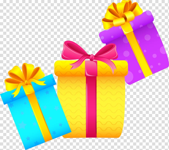 Free: Three cartoon gift boxes transparent background PNG clipart 