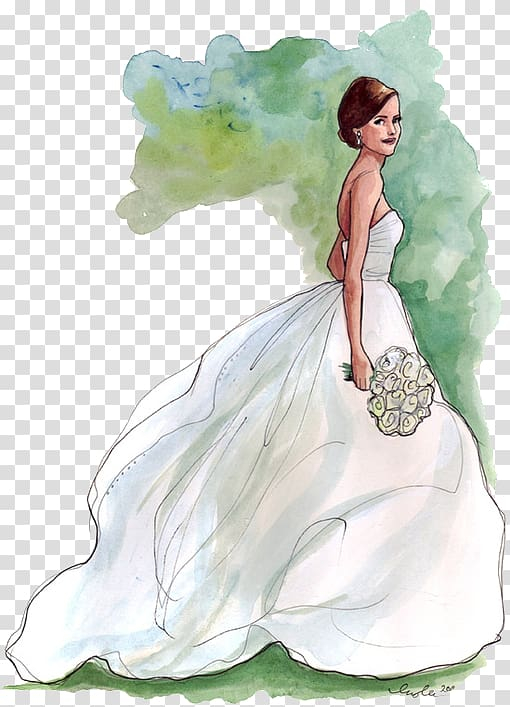 Illustrating a Lace Wedding Dress with Watercolors • chill sketch with me -  YouTube