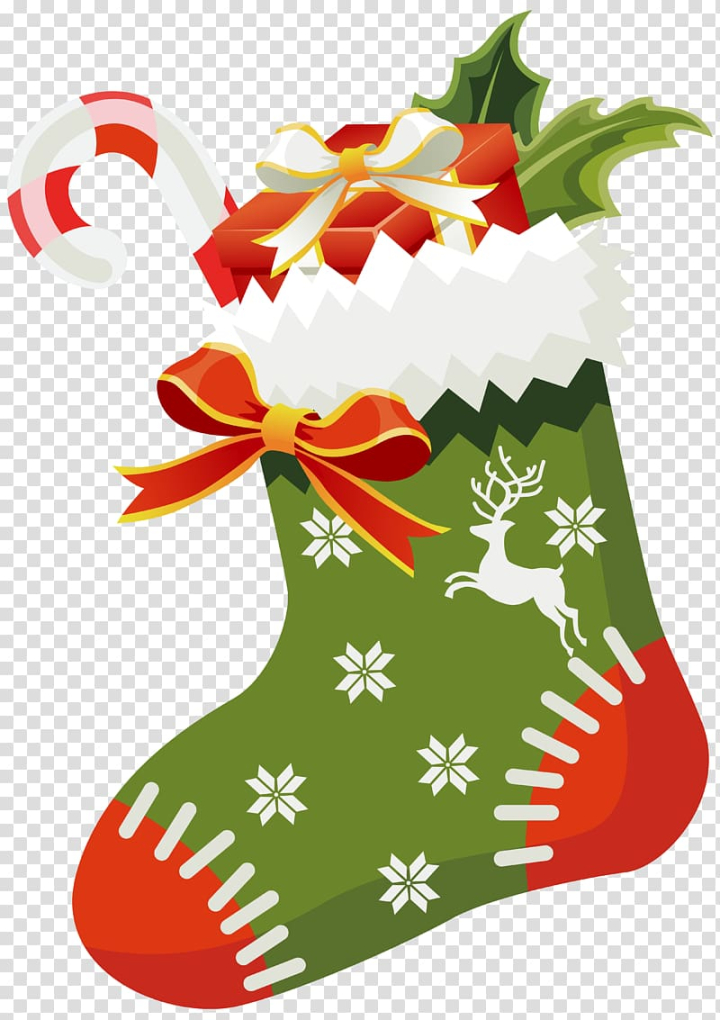 Free: Green, white, and red Christmas sock illustration, Christmas ing  Santa Claus , Christmas Green ing transparent background PNG clipart 