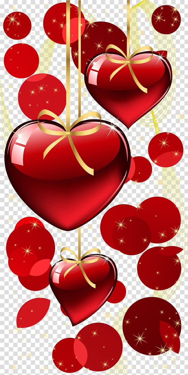Sticker Valentine's background with red hearts. 