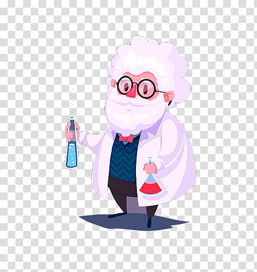 Free: Cartoon Scientist Illustration, Flat white-bearded scientist