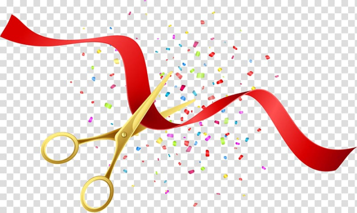 Free: Gold scissors cutting red ribbon , Opening ceremony Illustration,  Beautifully opened scissors poster transparent background PNG clipart -  