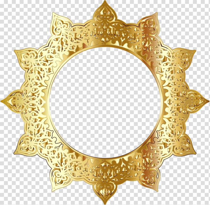 Free: Round gold-colored frame, frame Ornament , Golden Round Frame  transparent background PNG clipart 
