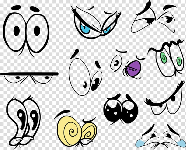 Free: Drawing Cartoon Animation Eye, hand painted cartoon eyes transparent  background PNG clipart 