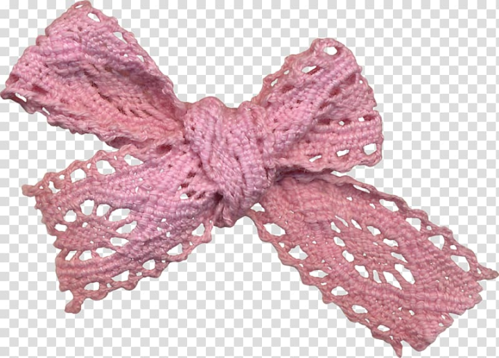 Free: Ribbon Lace Pin , Pink woolen bow transparent background PNG clipart  