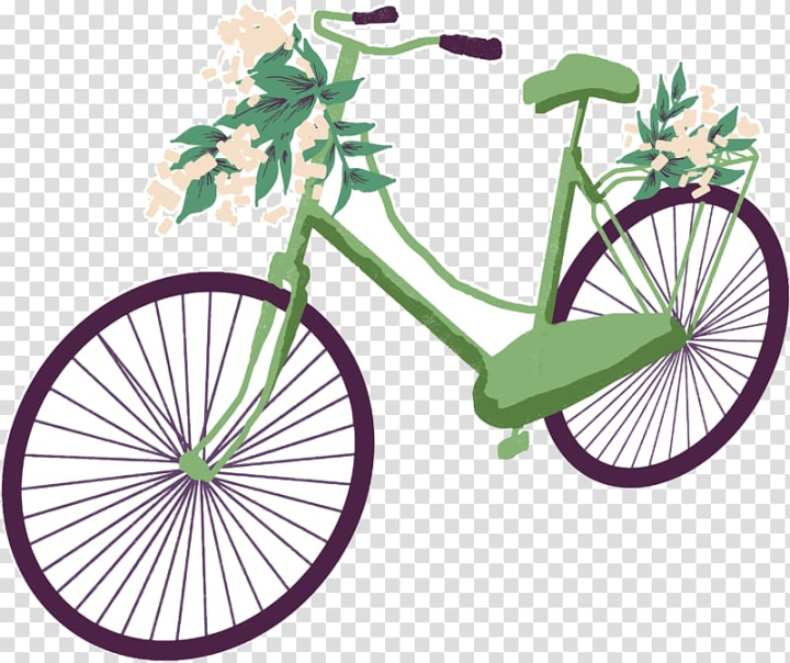 Free: Bicycle wheel Road bicycle Bicycle frame Green, Green cartoon bike  transparent background PNG clipart 