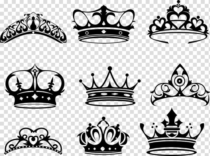 Free: Crown of Queen Elizabeth The Queen Mother Tattoo King, Hand painted black  crown transparent background PNG clipart 