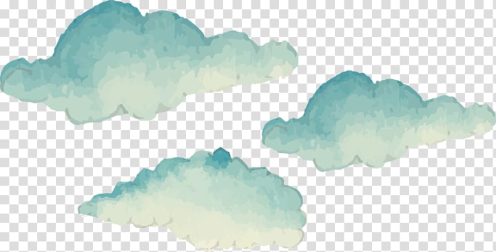 Free: Three green clouds art, Cartoon Cloud Euclidean , Hand-painted clouds  transparent background PNG clipart 