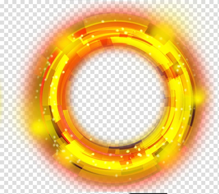 Free: Yellow illustration, Light Circle Yellow, Yellow ring light effect  element transparent background PNG clipart 