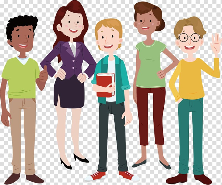 Free: Group of people , Animation Cartoon Drawing , Five people business  team transparent background PNG clipart 