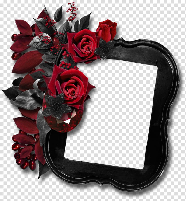 Free: Black border frame, Flower Border Free transparent