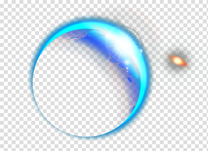 Free: Round blue light illustration, Light, Cool aura decoration material transparent  background PNG clipart 