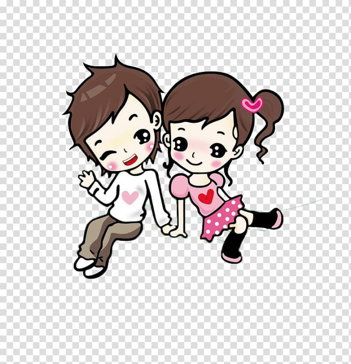 Free: Boy and girl illustration, Cartoon Animation Love Drawing couple,  Together cartoon cute couple transparent background PNG clipart 