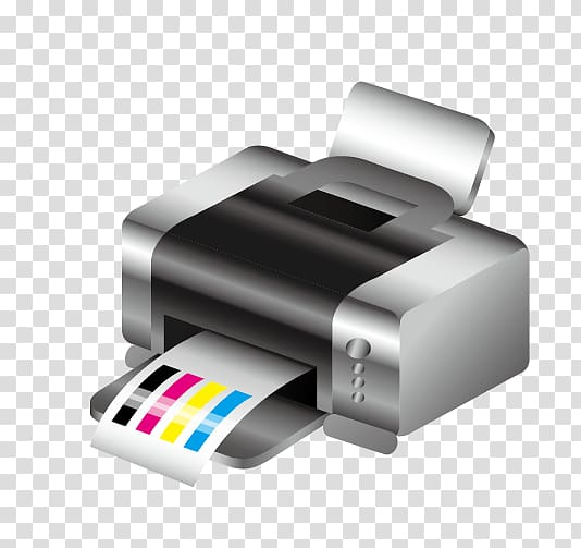 Free: Printing press CMYK color model Icon, Cartoon color printer  transparent background PNG clipart 