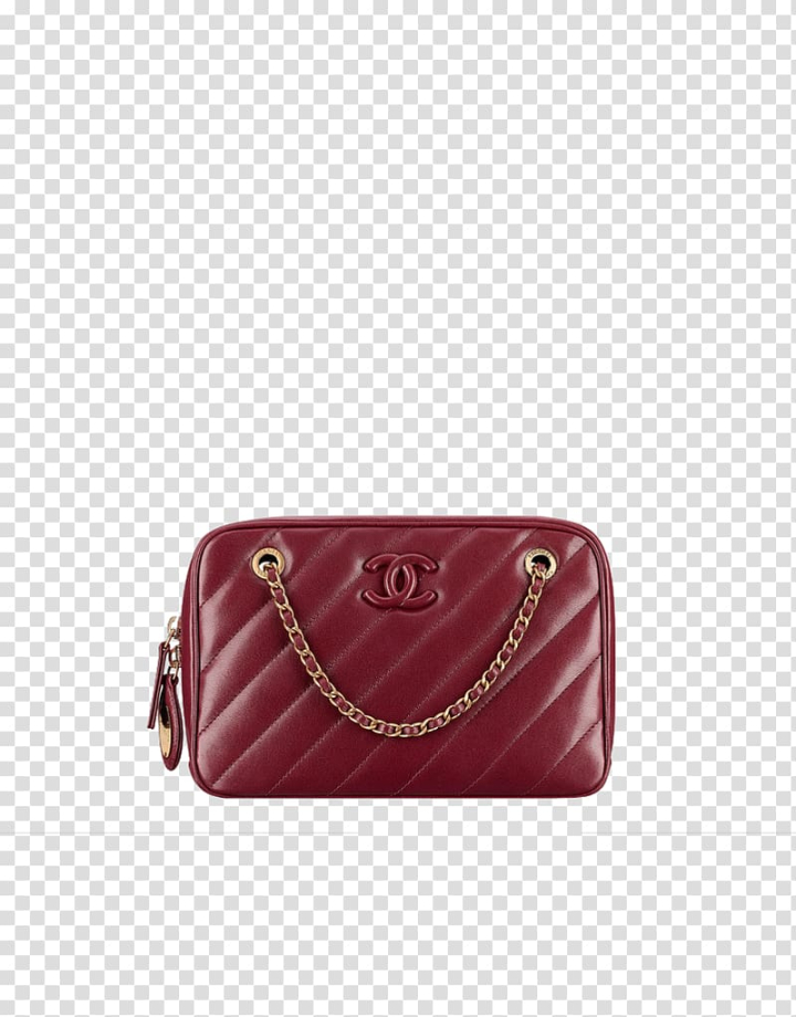 Free: Chanel Handbag Fashion Leather, CHANEL red leather bag female models  transparent background PNG clipart 