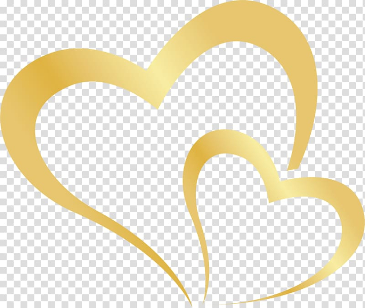 Free: Two gold heart illustrations, Two hearts transparent background PNG  clipart 