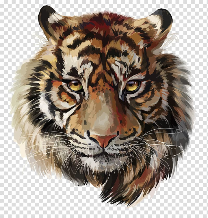 painted tiger face clip art