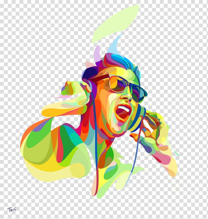 Free: Music Art 4K resolution Graphic design Illustration, Listening to  music with glasses people singing, man wearing headphones and sunglasses  transparent background PNG clipart 