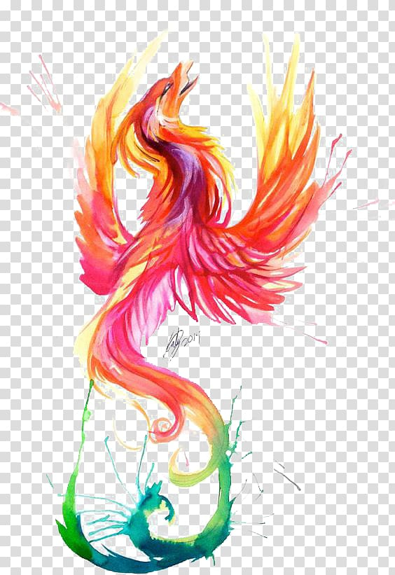 Red feather illustration, Firebird Phoenix Feather Tattoo, Red Feather,  painted, animals png | PNGEgg