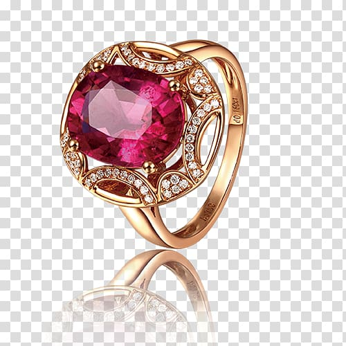 Jewelry Clipart-beautiful gold ring with ruby gems and minerals clipart