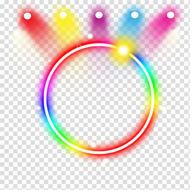 Free: Multicolored light ring illustration, Neon lighting Neon lighting  Color, Neon ring light effect transparent background PNG clipart 