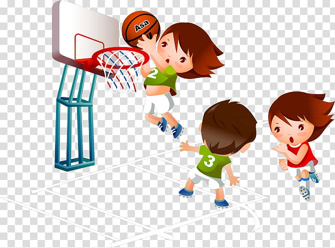 Free: People playing basketball illustration Basketball Cartoon Sport