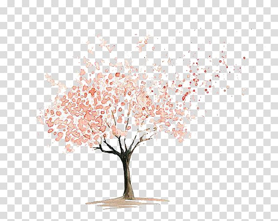 watercolor,tree,the tree,pink,cherry tree,cartoon,hand,decorate,flower,cherry,watercolor clipart,tree clipart,png clipart,free png,transparent background,free clipart,clip art,free download,png,comhiclipart