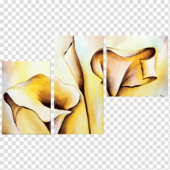 Free Modern art White Painting Three Panel Canvas Watercolor