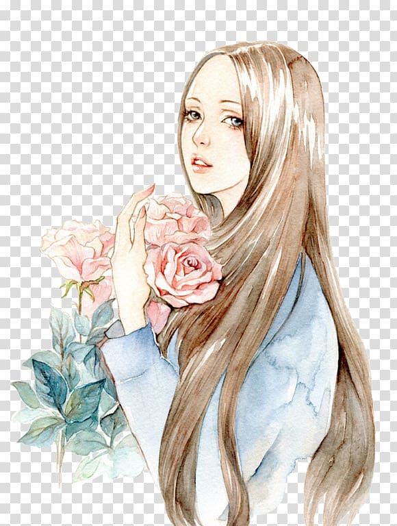 drawing,watercolor,painting,watercolor painting,hair accessory,face,pencil,manga,head,fashion illustration,graffiti,flower,royaltyfree,girl,hair,flower girl,anime,portrait,smile,watercolor paint,wig,long hair,line art,launcher,beauty,brown hair,buzz launcher,favim,hair coloring,hairstyle,human hair color,эскизы,png clipart,free png,transparent background,free clipart,clip art,free download,png,comhiclipart