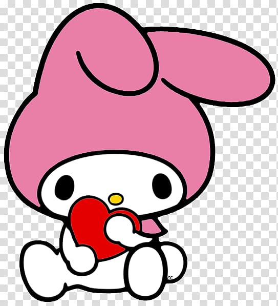 Free: White and pink rabbit holding heart , My Melody Hello Kitty Sanrio  Cartoon, my melody transparent background PNG clipart 