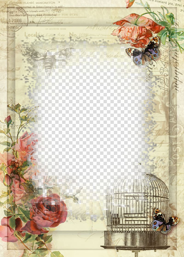 Free: Roses and butterflies illustration, If(we), High Resolution Vintage  Frame transparent background PNG clipart - nohat.cc