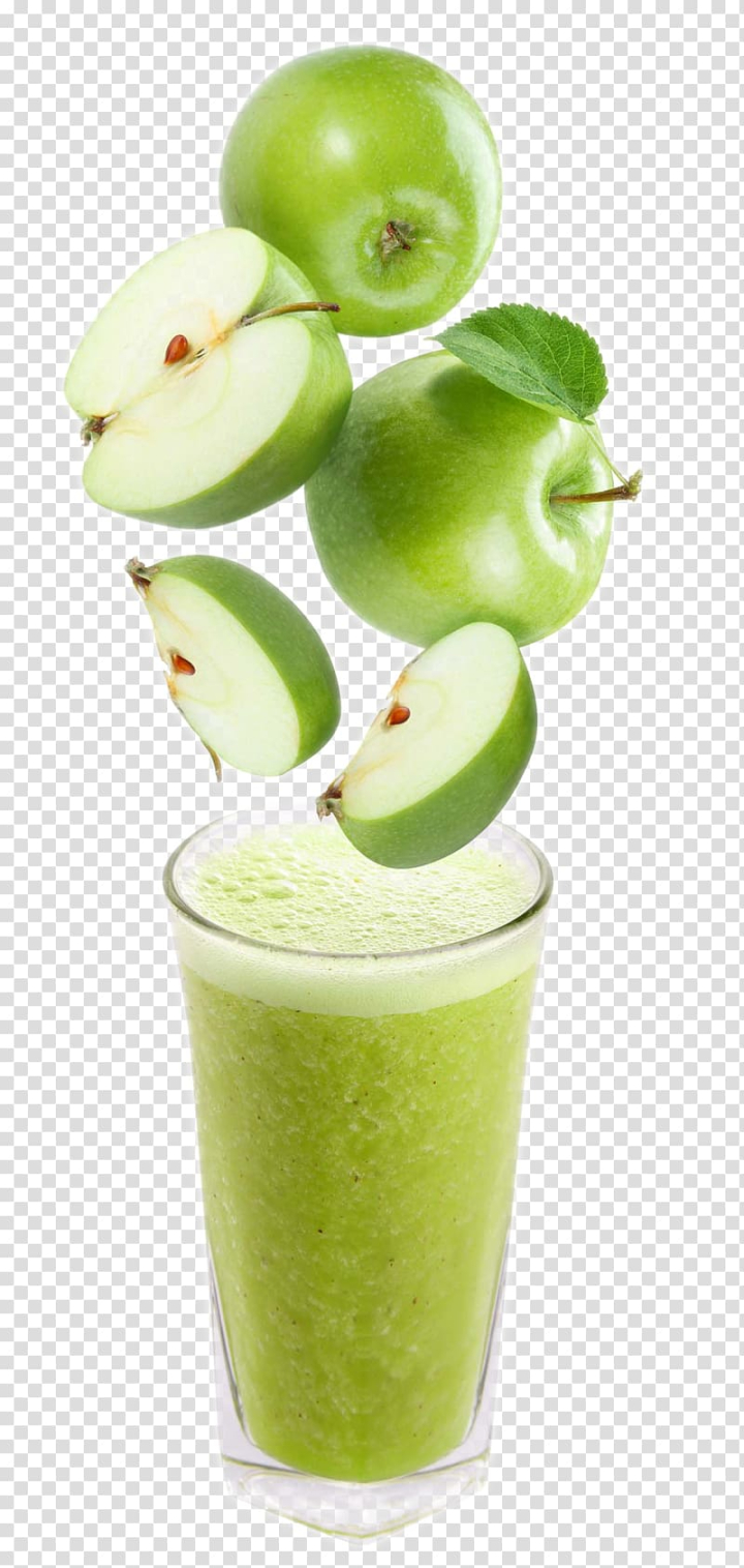Premium PSD  A glass of green smoothie with a straw and fruits on  transparent background