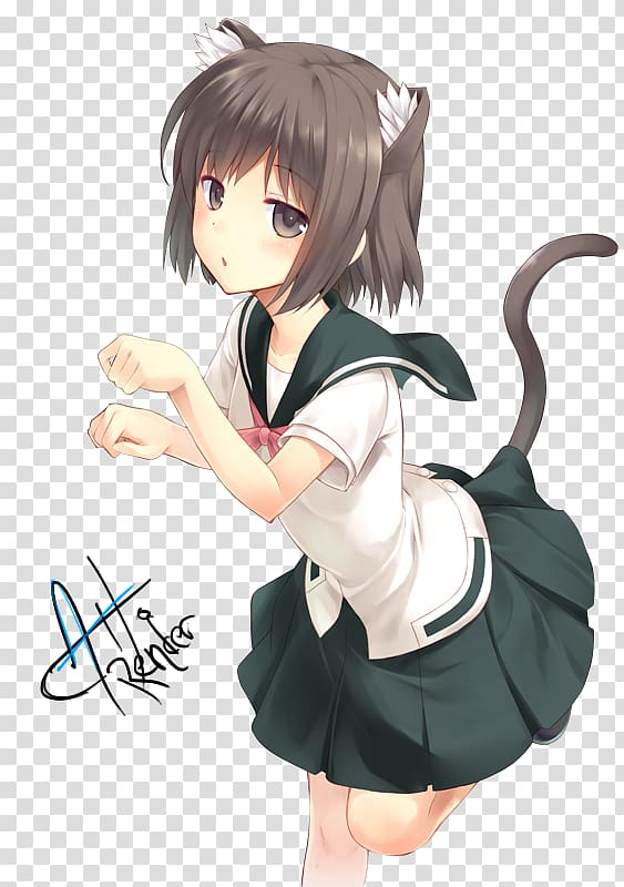 Catgirl Anime Kawaii Manga, Cat transparent background PNG clipart