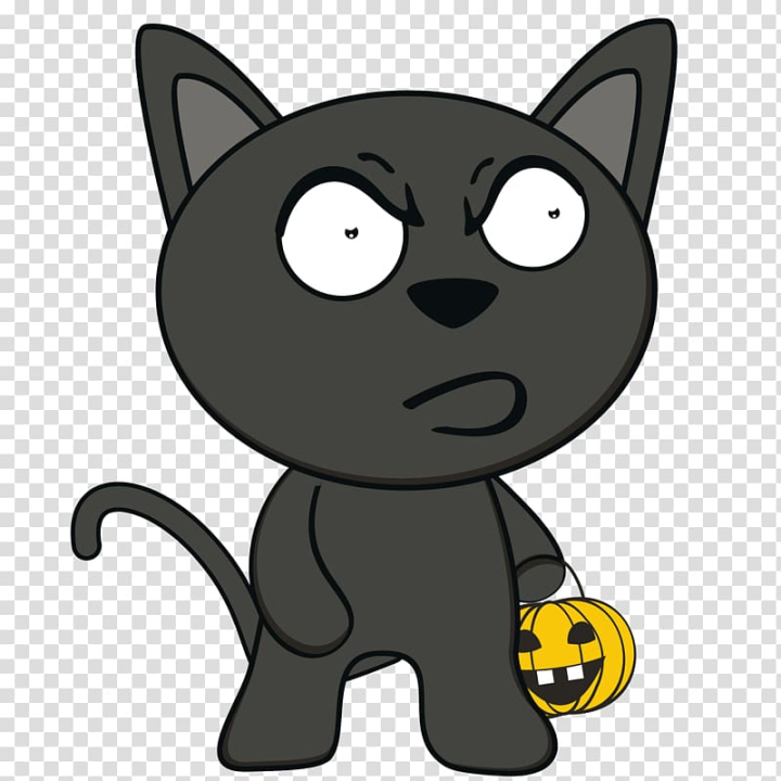 Free: Halloween Cartoon Dessin animxe9 Illustration, Angry kitten  transparent background PNG clipart 