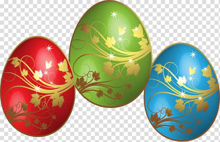 Colorful Painted Easter Eggs (PNG Transparent)