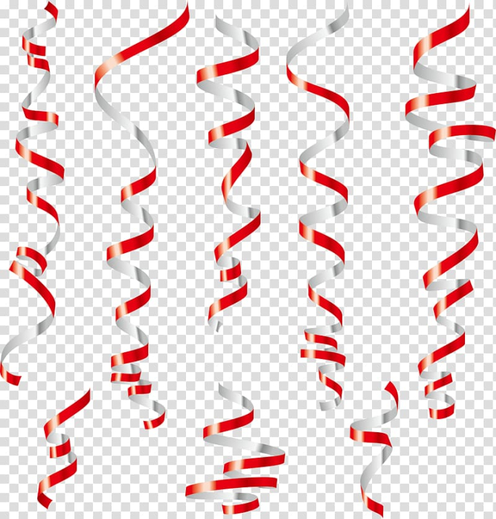 Red Streamers Clipart Vector, Two Red Streamers Illustration, Two